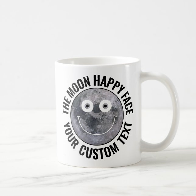 De Café Caneca Personalizada Grande com Rosto Feliz na Lua (Direita)