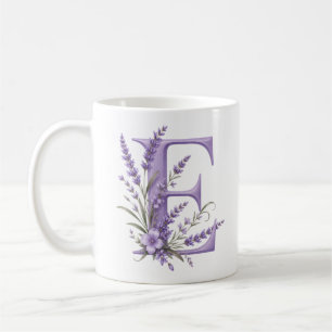 De Café Caneca Personalizada Letra Floral E Lavanda