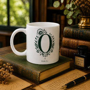 De Café Caneca Personalizada Linoleogravura Botânica Letra