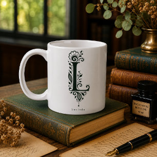 De Café Caneca Personalizada Linoleogravura Botânica Letra