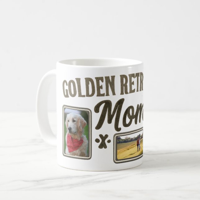 De Café Caneca Personalizada Mãe do Golden Retriever - Per (Frente Esquerda)