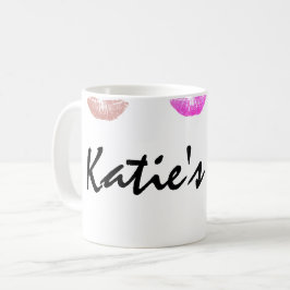 De Café Caneca personalizada manchada batom