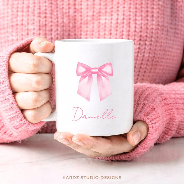 De Café Caneca Personalizada Moderna Elegante com Nome e L (An 11-oz mug is shown, add name and choose mug size and style.)