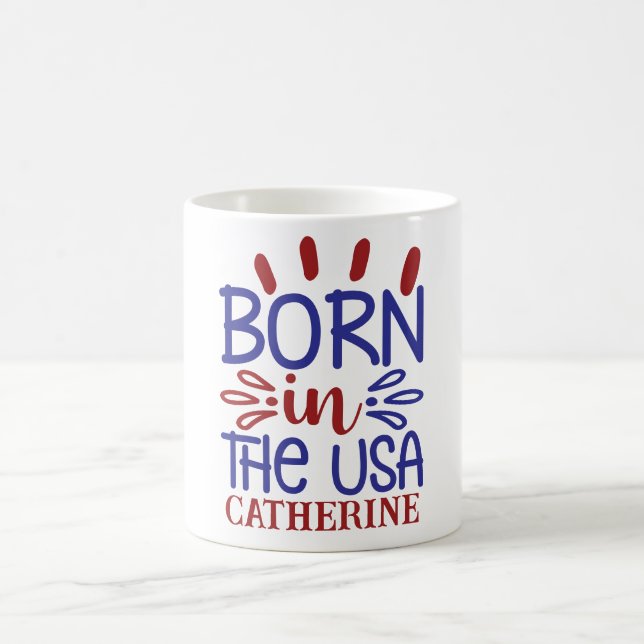 De Café Caneca Personalizada Nascido Nos EUA (Centro)