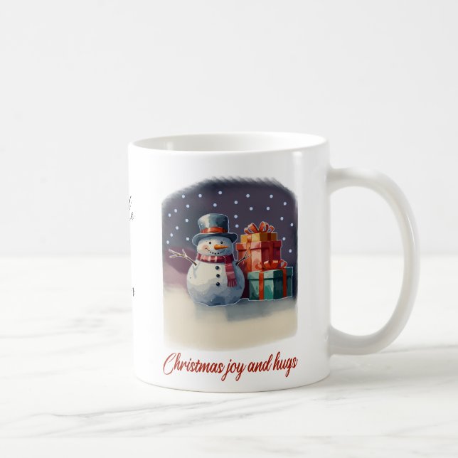 De Café Caneca personalizada Natal Alegria e Abraços (Direita)