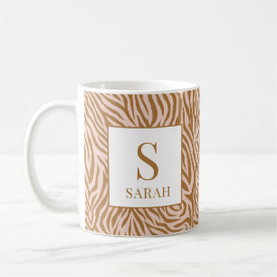 De Café Caneca Personalizada Nome Inicial Zebra Neutra