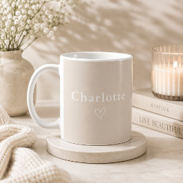 De Café Caneca Personalizada Nome Minimalista