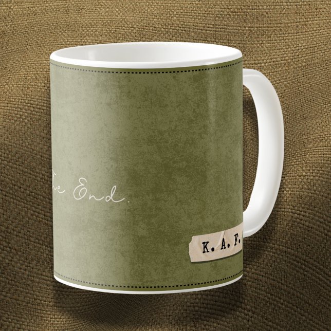 De Café Caneca Personalizada "O Fim" Verde Musgo (Criador carregado)