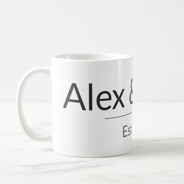 De Café Caneca Personalizada para Casais – Nomes e Ano Per (Esquerda)
