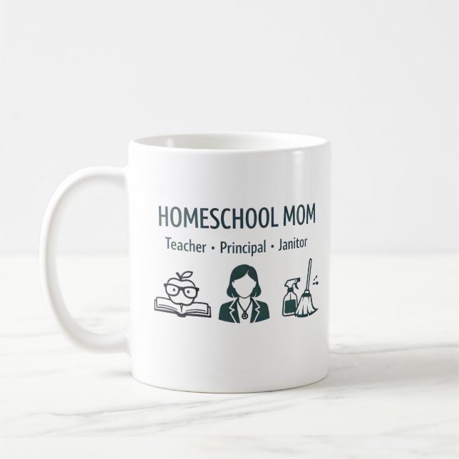 De Café Caneca Personalizada para Mãe que Ensina em Casa (Esquerda)