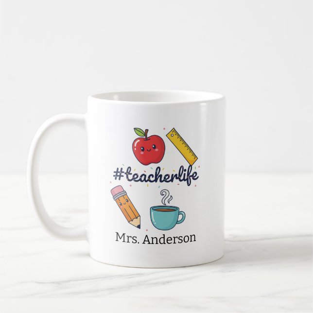 De Café Caneca Personalizada para Professor, Agradecimento (Esquerda)