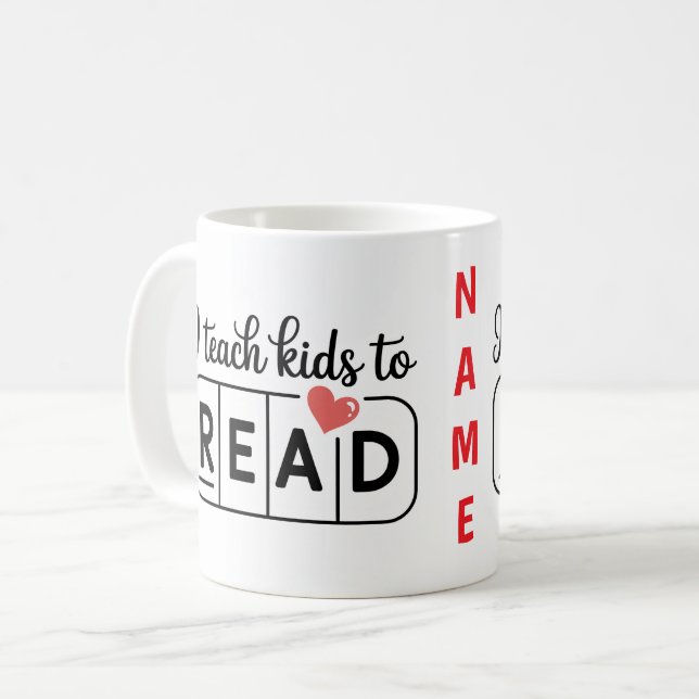 De Café Caneca Personalizada para Professores com Nome (Frente Esquerda)