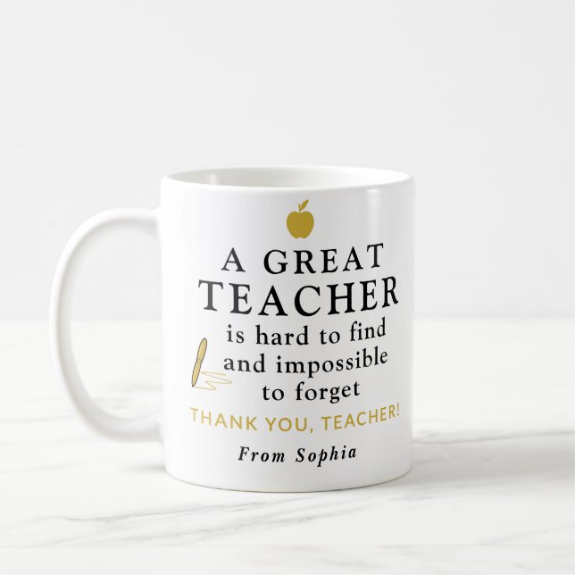 De Café Caneca Personalizada para Professores – Um Ótimo P (Esquerda)