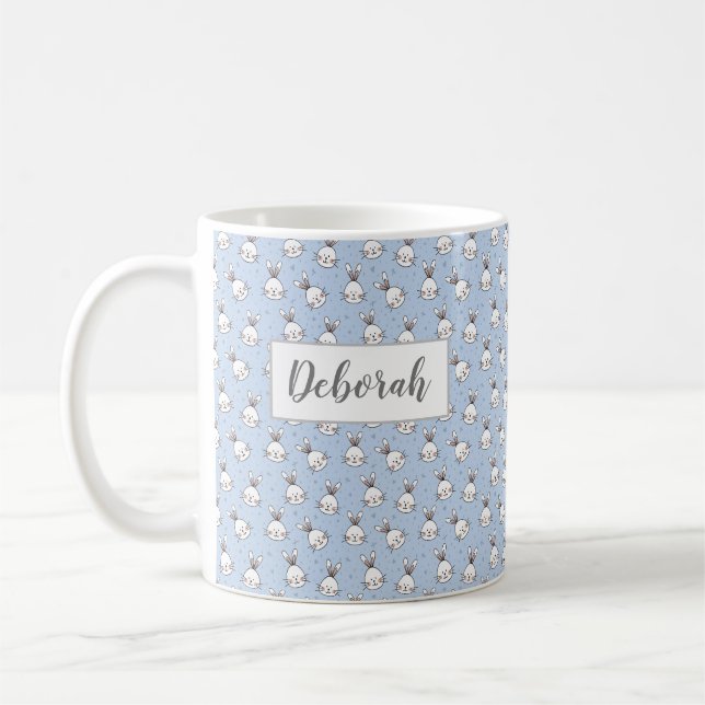 De Café Caneca Personalizada Páscoa Coelhinhos Brancos (Esquerda)