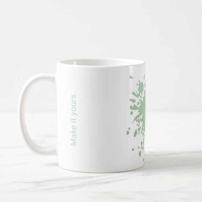 De Café Caneca Personalizada Planta Pastel Mint – Faça a S (Esquerda)