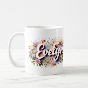 De Café Caneca Personalizada Princesa Floral – Nome Person