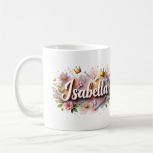 De Café Caneca Personalizada Princesa Floral – Nome Person