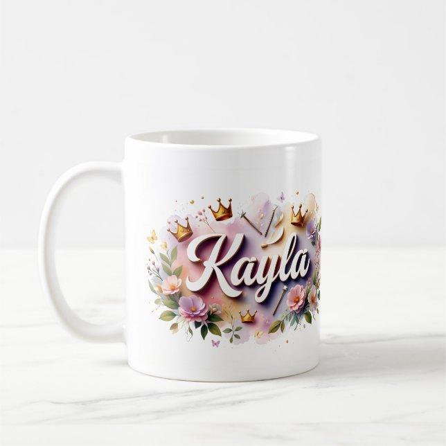 De Café Caneca Personalizada Princesa Floral – Nome Person (Esquerda)