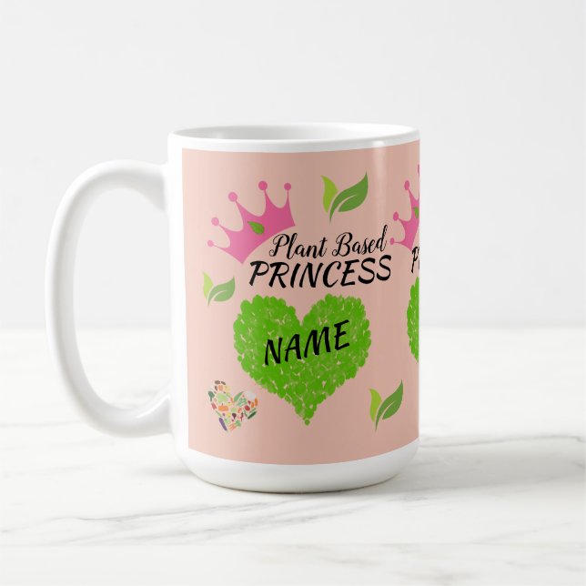 De Café Caneca Personalizada Princesa Vegana - Caneca vega (Esquerda)
