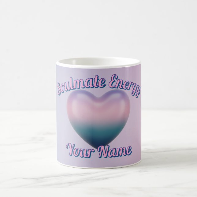 De Café Caneca personalizada rosa e roxa estética (Centro)