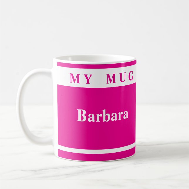 De Café Caneca Personalizada Rosa Fundo (Esquerda)