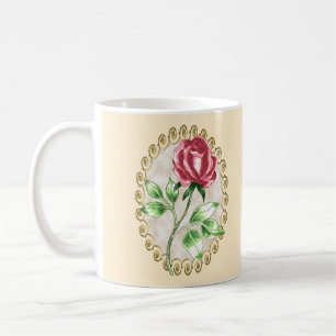 De Café Caneca personalizada Rosa Vermelha Adorável