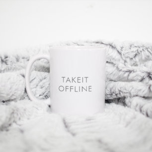 De Café Caneca Personalizada Simples Minimalista Cinza e B