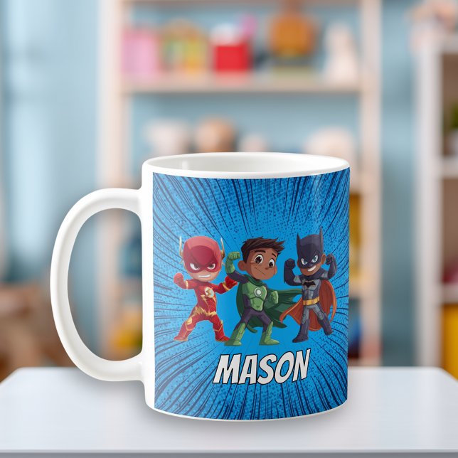 De Café Caneca Personalizada Super-Herói Meninos (Criador carregado)