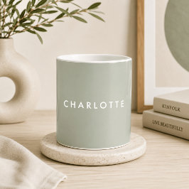 De Café Caneca Personalizada Verde Sage Moderno