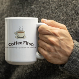 De Café Caneca Personalizável 'Café Primeiro' para Profess