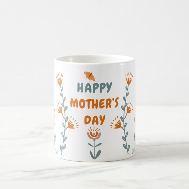 De Café Caneca Pessoal Dia das Mães Simples Laranja e Verd (Centro)