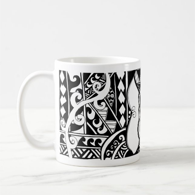 De Café Caneca Polinésia Borboleta Tribal (Esquerda)