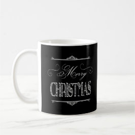 De Café Caneca preta do Feliz Natal do quadro