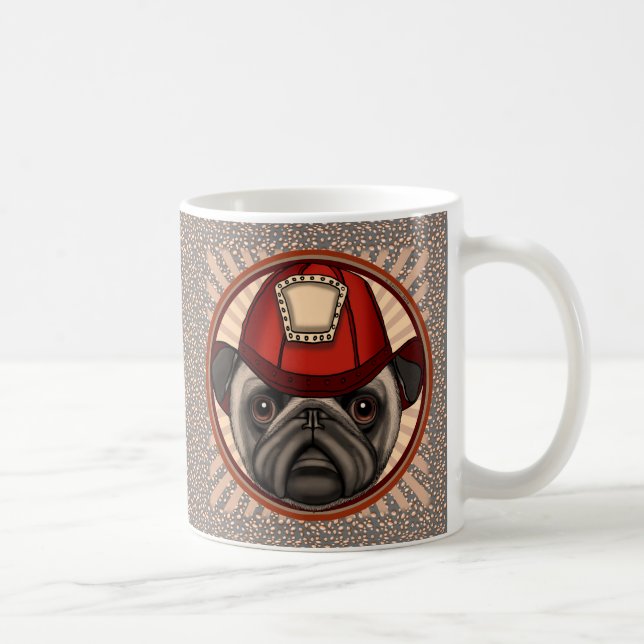 De Café Caneca Pug Bombeiro (Direita)