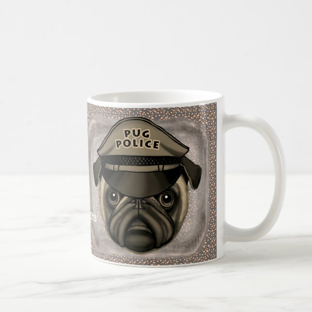 De Café Caneca Pug Polícia (Direita)