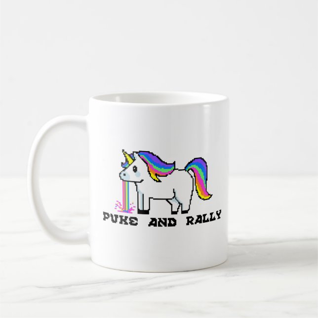 De Café Caneca Puke & Rally Unicórnio Arco-íris | Pixel Pa (Esquerda)