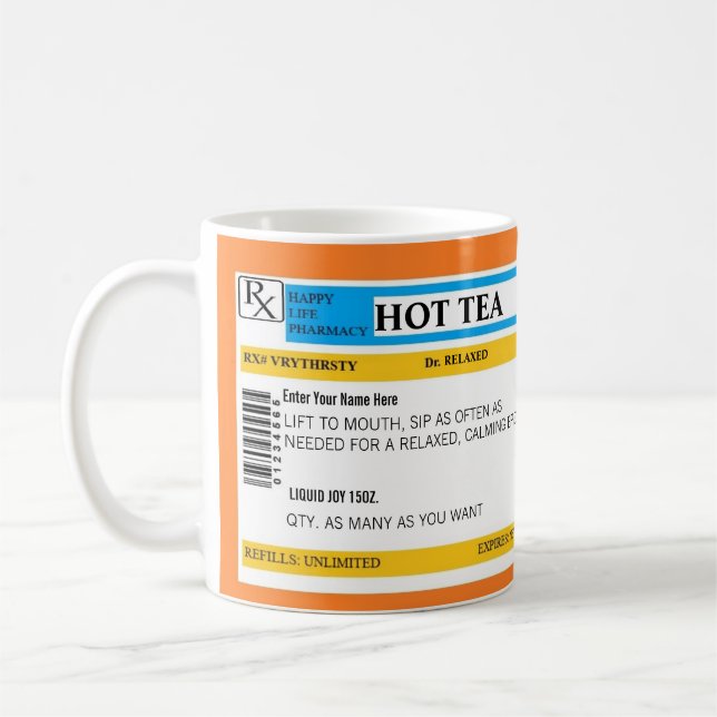 De Café Caneca quente da prescrição do chá (Esquerda)