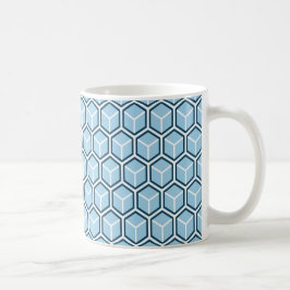 De Café Caneca quente das bebidas do teste padrão azul do