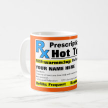 Caneca quente do chá da prescrição