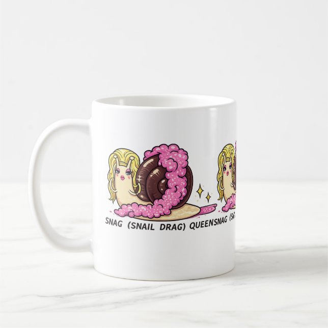 De Café Caneca Rainha SNAG (Snail Drag) – Arte Engraçada d (Esquerda)