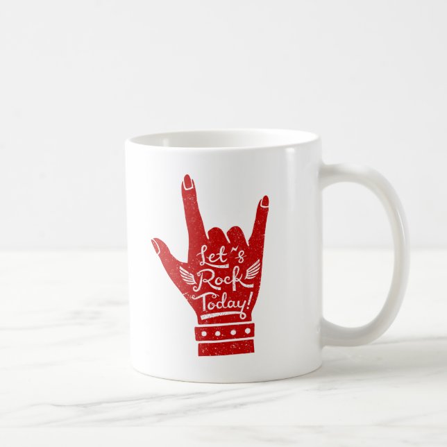 De Café Caneca Red Lets Rock Today Mão Grunge (Direita)