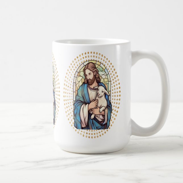 De Café Caneca Religiosa com Deus segurando um Cordeiro (Direita)