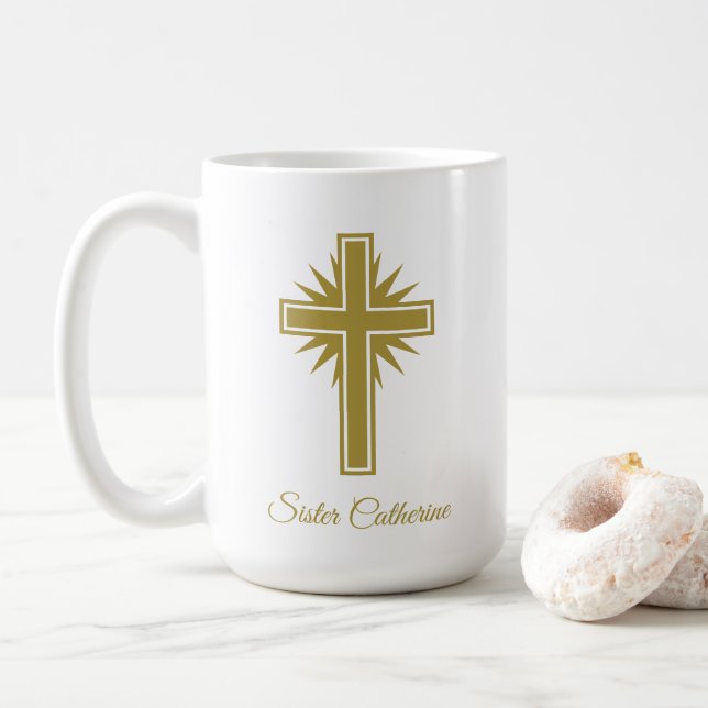 De Café Caneca Religiosa Personalizada Grande Para Profess (Com Donut)