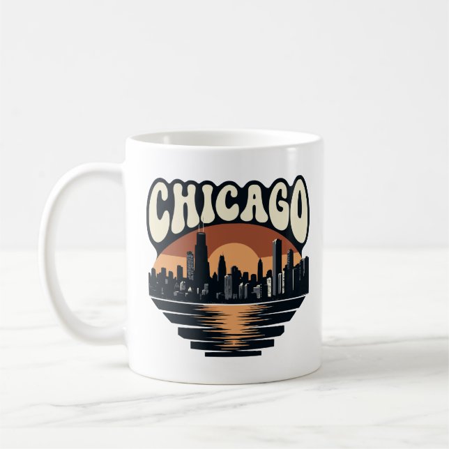 De Café Caneca Retro Chicago Sunset | Arte da Torre Willis (Esquerda)