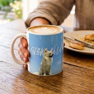 De Café Caneca Retro Chihuahua Céu Azul Personalizada Mãe 