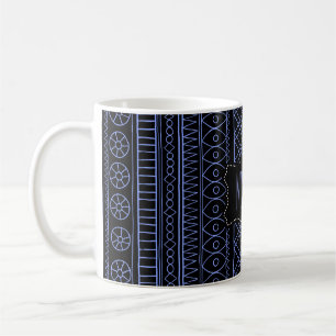 De Café Caneca retro do teste padrão do vintage étnico