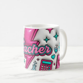 De Café Caneca Retro Groovy Professora Rosa e Turquesa 325