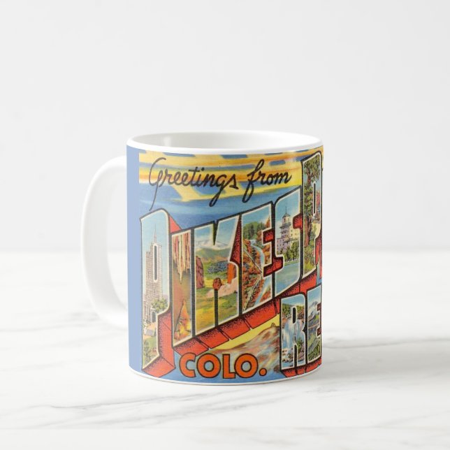 De Café Caneca Retro Pikes Peak Colorado (Frente Esquerda)