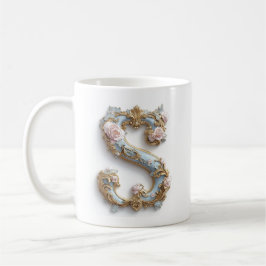 De Café Caneca Rococó Inicial 'S' para uma Princesa do Caf