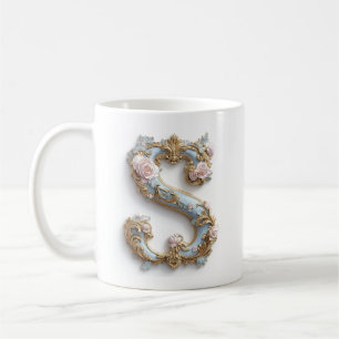 De Café Caneca Rococó Inicial 'S' para uma Princesa do Caf